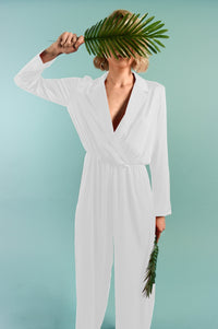 Bastet Noir Women's Jumpsuits & Rompers CUSTOM / White Silk Satin Jumpsuit-Colors Available | Bastet Noir