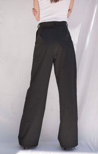 Bastet Noir Women's Pants & Trousers Women's High-Waisted Trousers in Grey Wool Blend