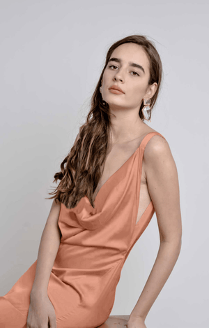 Bastet Noir Women's Scarves, Wraps, & Gloves CUSTOM / Orange Maxi Slip Dress in 100% Silk Satin - Colors Available