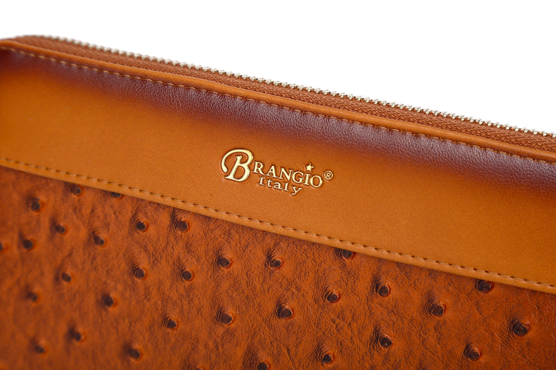 Brangio Italy Collections Handbag BI Croquilla Handmade Wristlet Wallet with Multiple Card Pockets in Brown, Black, or Tan