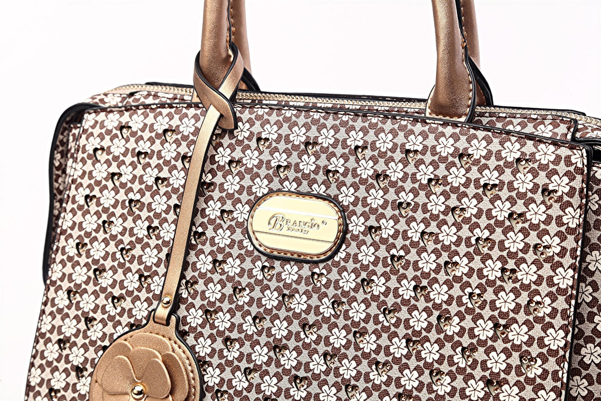 Brangio Italy Collections Handbag BI Galaxy Stars Clover Stars Tote in Royal Blue, Rose, Purple, Ivory, or Burgundy