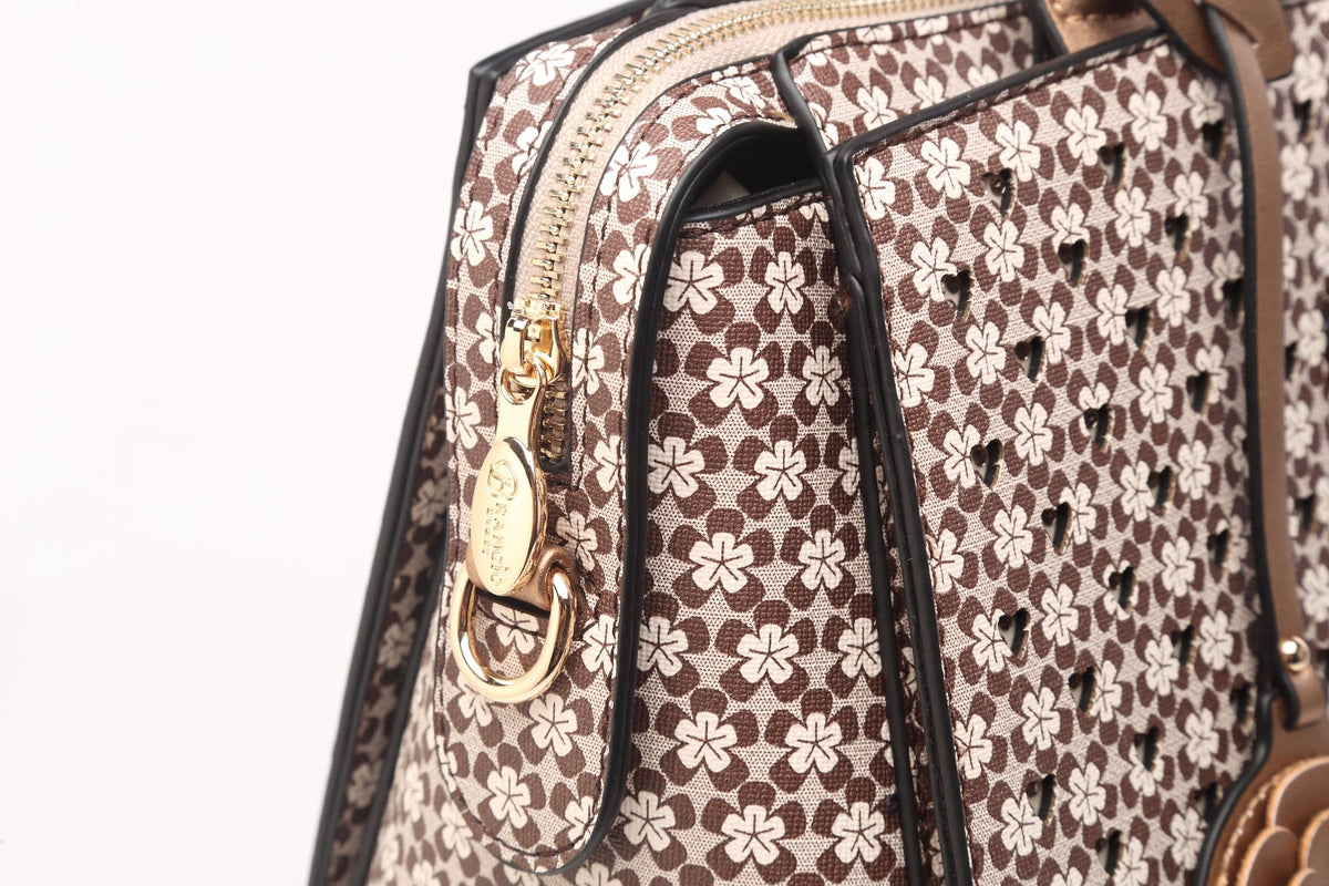 Brangio Italy Collections Handbag BI Galaxy Stars Clover Stars Tote in Royal Blue, Rose, Purple, Ivory, or Burgundy