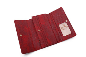 Brangio Italy Collections Handbag BI Heart Beat Women's Tri-Fold Wallet in Burgundy, Gold, Coffee, Black, or Navy