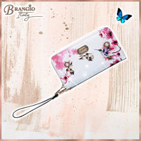 Brangio Italy Collections Handbag BI Hummingbird  Wristlet in Burgundy, White, Blue, Black, Bronze, Pewter, or Red