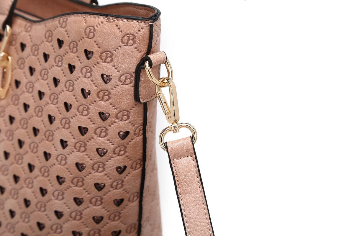 Brangio Italy Collections Handbag BI Millionaire Crystal Engraved Tote in Pink, Brown, Blue, Beige, Black, or Red
