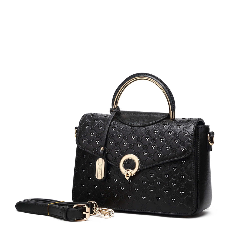 Brangio Italy Collections Handbag BI Millionaire Gem Crystal Engraved Crossbody in Blue, Brown, Beige, or Black