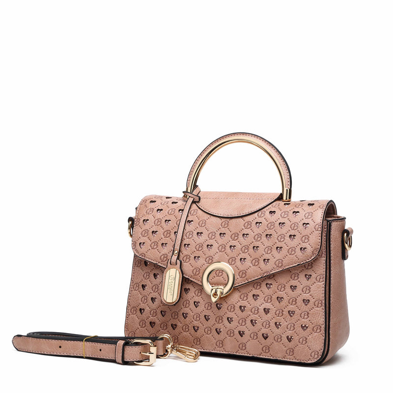 Brangio Italy Collections Handbag BI Millionaire Gem Crystal Engraved Crossbody in Blue, Brown, Beige, or Black