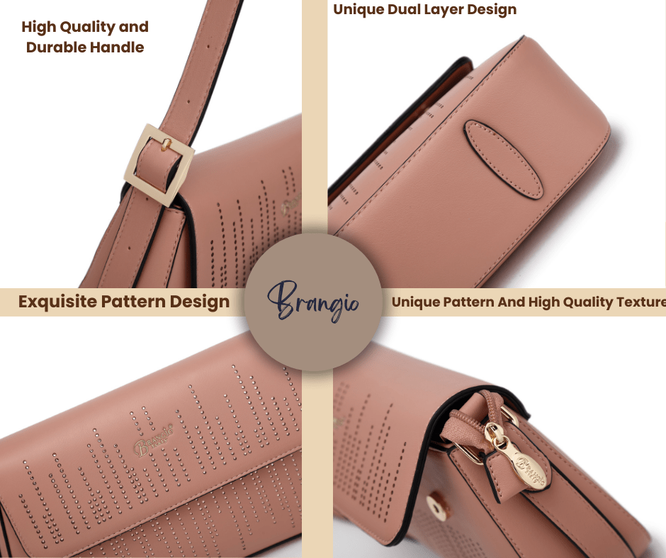 Brangio Italy Collections Handbag BI Rainy Night Women's Vegan Crossbody Bag in Black, Blue, Purple, White, or Pink