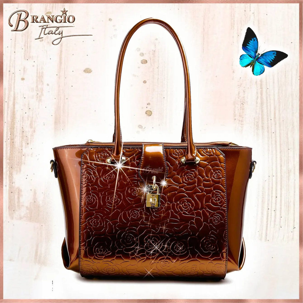 Brangio Italy Collections Handbag BI Rosy Lox 1.0 Women's Purse in Blue, Ivory, Black, Burgundy, Bronze, or Purple