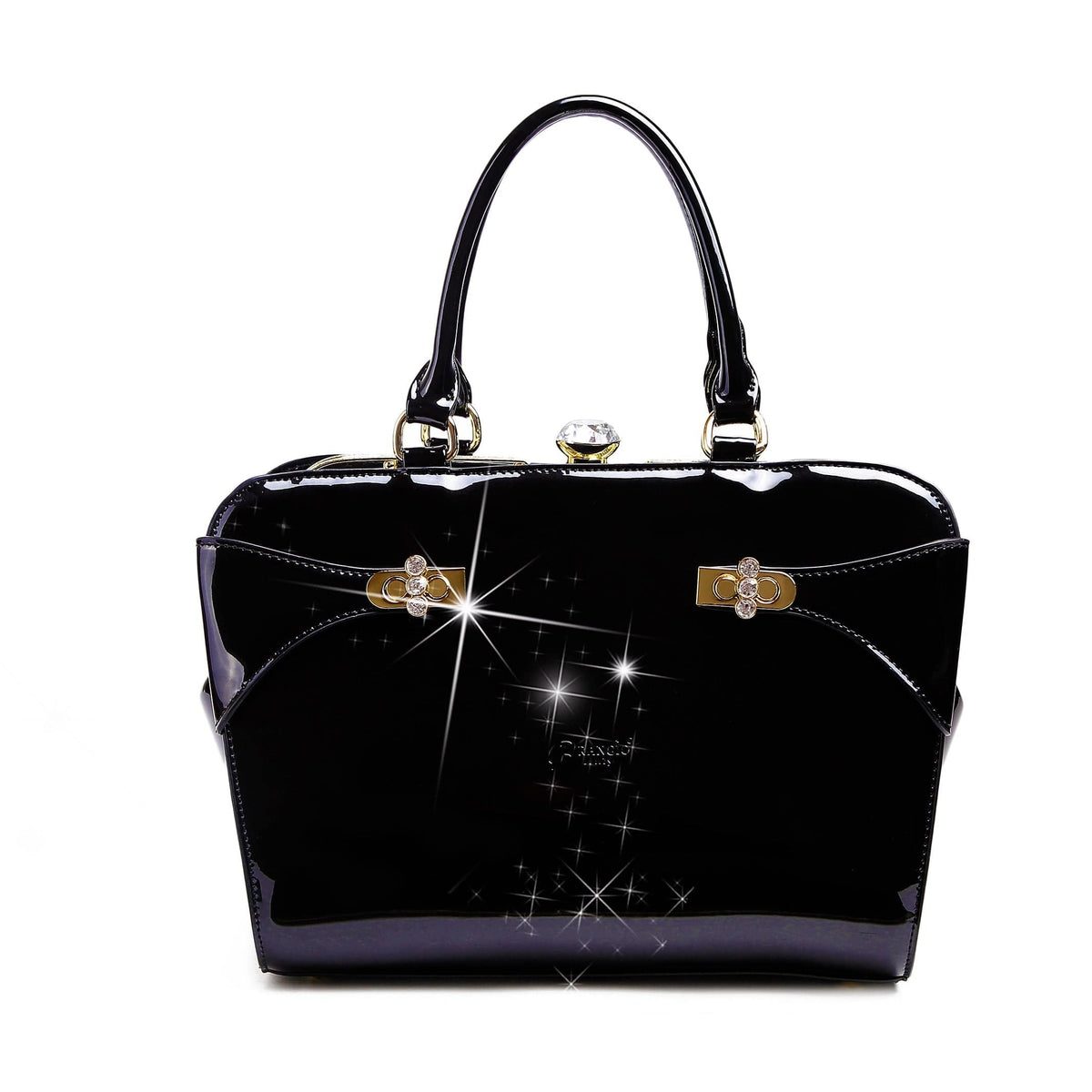 Brangio Italy Collections Handbag BI Tri-Star Minimalist Women's Fashion Purse in Pewter, Black, Bronze, or Purple
