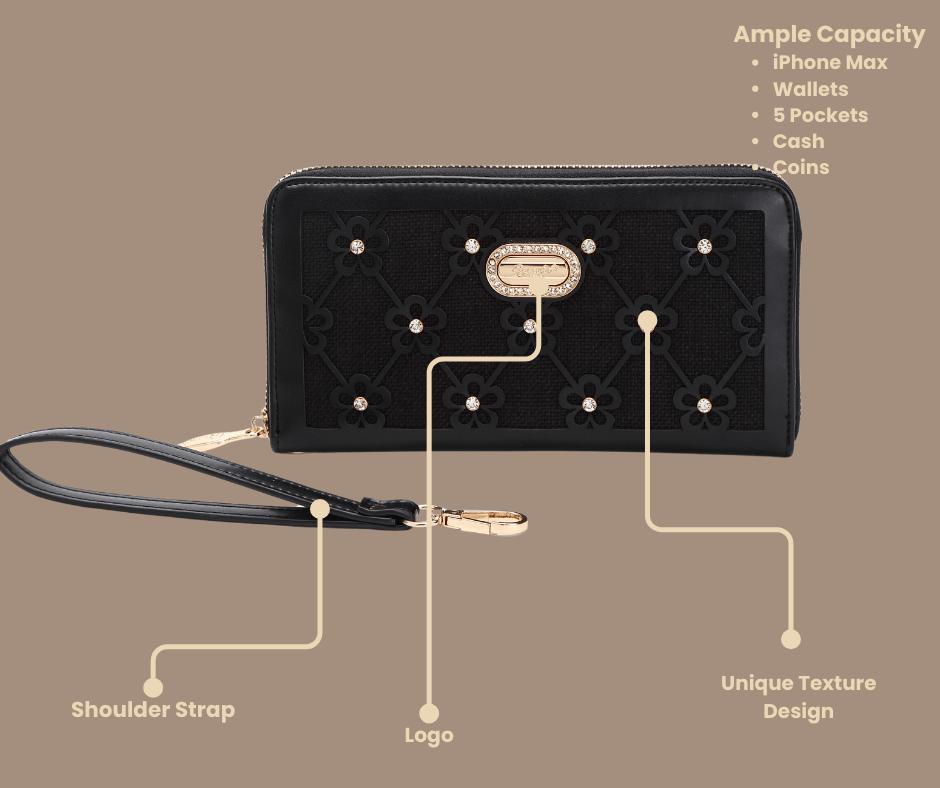 Brangio Italy Collections Handbag BI Wildflower Handmade Wristlet Wallet with Multiple Card Pockets - Colors Available
