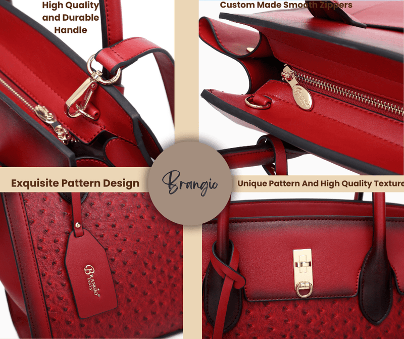Brangio Italy Collections Handbag BI Women's Croquilla 3D Laser Cut Work & Travel Tote in Tan, Brown, Black, or Pewter