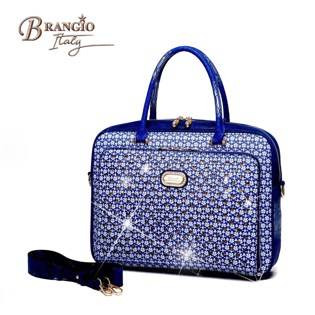 Brangio Italy Collections Handbag BI Women's Galaxy Crystal Laptop Vegan Bag in Black, Burgundy, Bronze, Ivory, or Blue