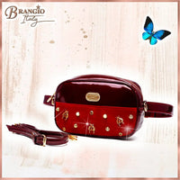 Brangio Italy Collections Handbag BI Women's Honey Bee Fanny Waist Bag Pack in Red, Blue, Black, Tan, or Pewter