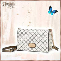 Brangio Italy Collections Handbag BI Women's Iconic Love Handmade Crystal Evening Bag Clutch in Ivory or Brown