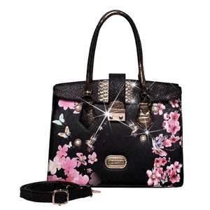 Brangio Italy Collections Handbag Black BI Hummingbird Satchel in Pearl White, Black, Blue, Red, Brown, Burgundy, or Pewter