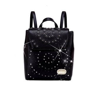 Brangio Italy Collections Handbag Black BI Rosè Twinkle Star Backpack for Women in Pink, Orange, Gold, White, Pewter, or Black