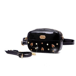 Brangio Italy Collections Handbag Black BI Women's Honey Bee Fanny Waist Bag Pack in Red, Blue, Black, Tan, or Pewter