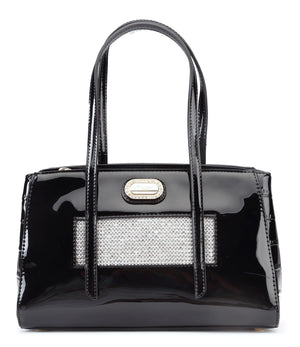 Brangio Italy Collections Handbag Black Diamond Princess Crystal Stud Tote Bag