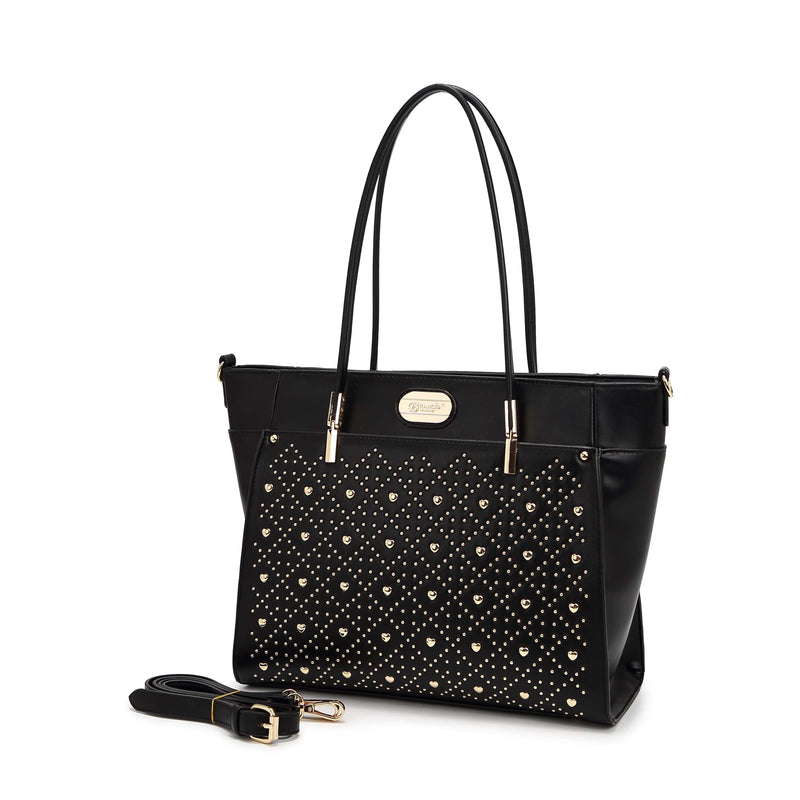 Brangio Italy Collections Handbag Black Love Lightning Tote Bag | BI