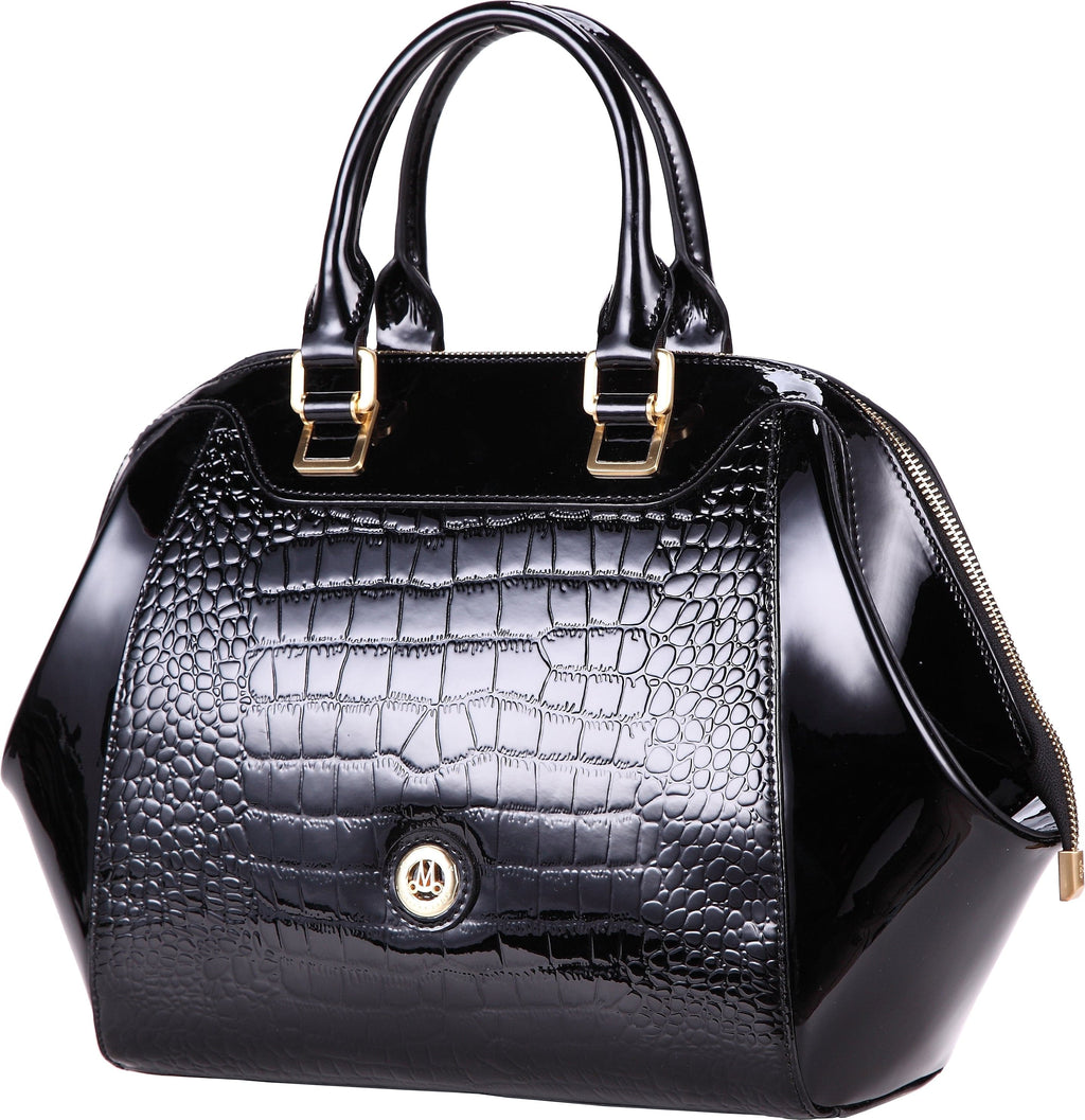 Brangio Italy Collections Handbag Black Misty 100% Genuine  Leather Handbags Made in Italy