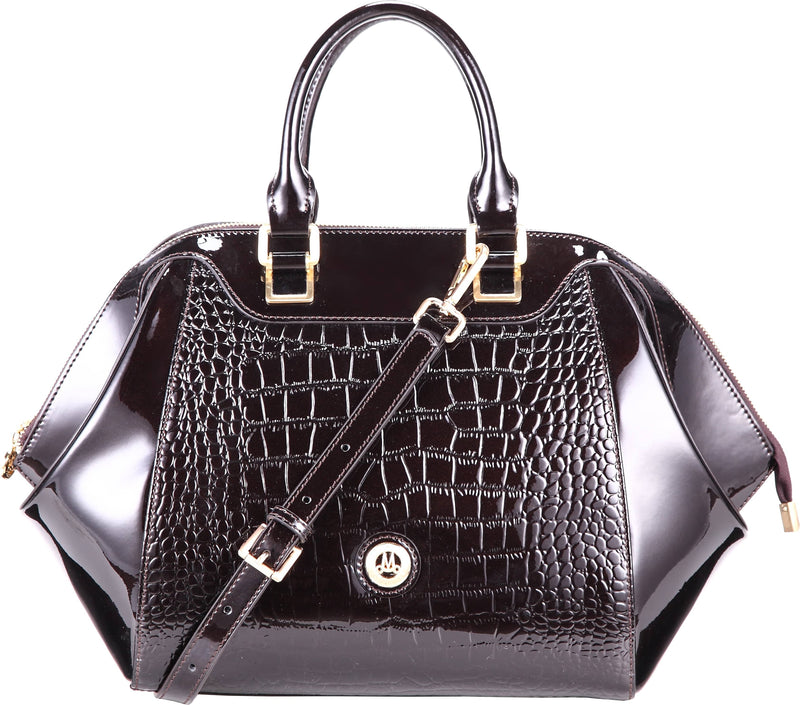 Brangio Italy Collections Handbag Black Misty 100% Genuine  Leather Handbags Made in Italy