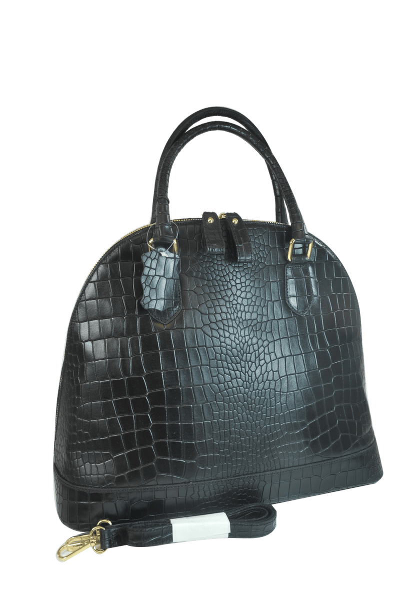 Brangio Italy Collections Handbag Black Misty U.S.A. Women's 100% Genuine Cowhide Leather Satchel Crossbody in Navy