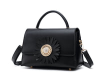 Brangio Italy Collections Handbag Black Vegan Leather Sunshine Crossbody Handbag