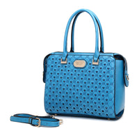 Brangio Italy Collections Handbag Blue Bi Millionaire Crystal Engraved Matte Satchel in Brown, Blue, Beige, Black, or Red