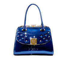 Brangio Italy Collections Handbag Blue BI Women's Floral Sparx Designer Crystal Handbag in Pink, Black, Blue, Purple, or Bronze