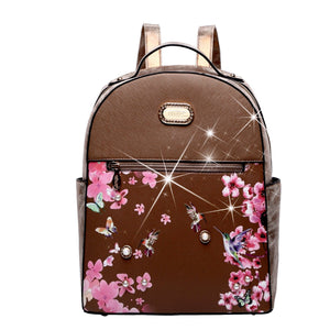 Brangio Italy Collections Handbag Bronze BI Hummingbird Backpack in White, Black, Blue, Red, Bronze, Burgundy, or Pewter