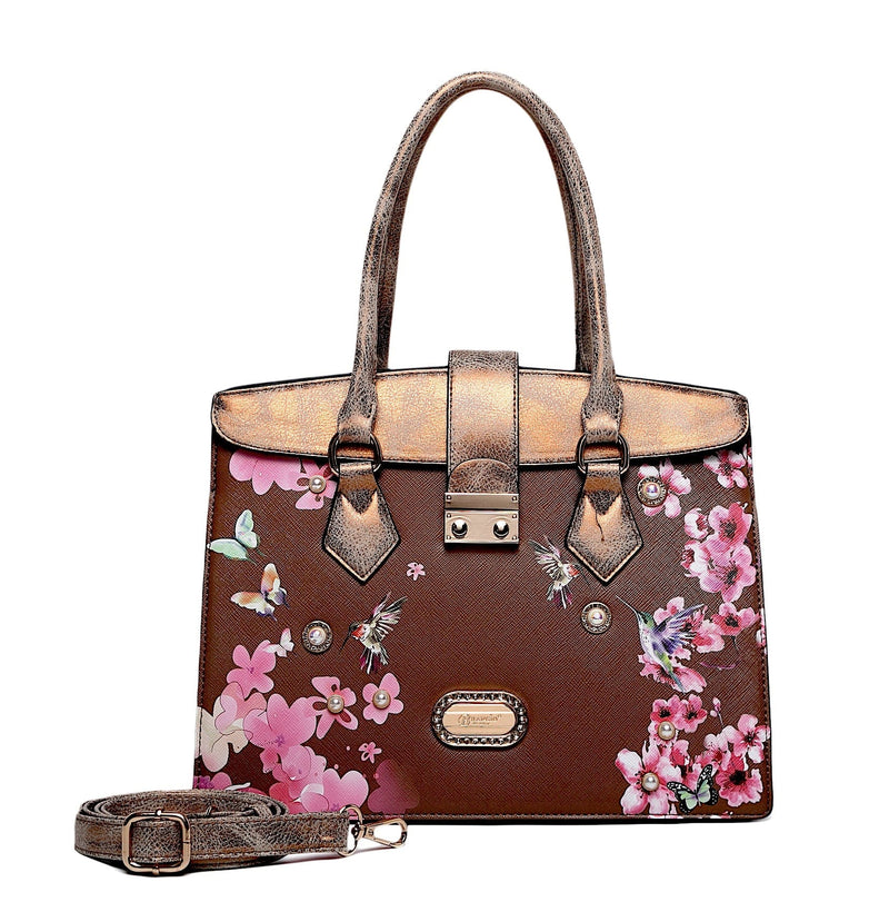 Brangio Italy Collections Handbag Bronze Hummingbird Soar Vegan Leather Top-Handle + Wallet - Colors Available | BI