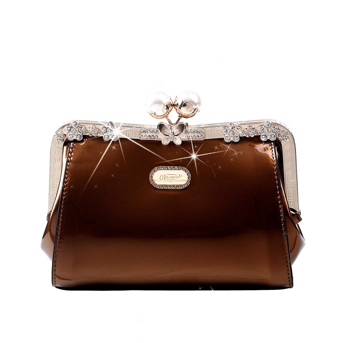 Brangio Italy Collections Handbag Bronze Starry Ocean Blossom Stains & Damage Resistant Womens Crossbody Clutch