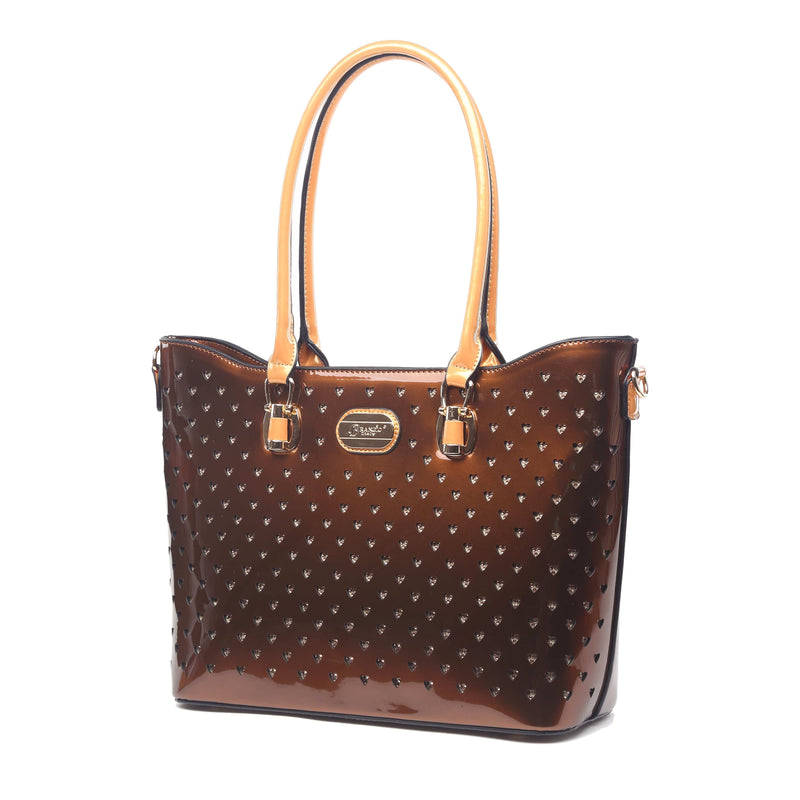 Brangio Italy Collections Handbag Bronze Starz Art Retro Vegan Highend Fashion Leather Tote Bag