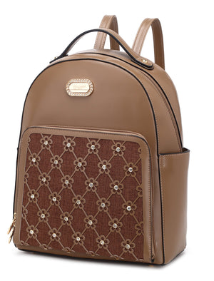 Brangio Italy Collections Handbag Brown BI Wildflower Blossom Work & Travel Backpack in Red, Brown, Green, or Black