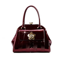 Brangio Italy Collections Handbag Burgundy BI Floral Accent High-end Fashion Purse in Burgundy, Black, Dark Grey, Bronze, or Purple