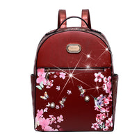 Brangio Italy Collections Handbag Burgundy BI Hummingbird Backpack in White, Black, Blue, Red, Bronze, Burgundy, or Pewter