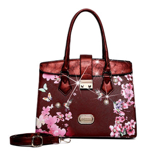 Brangio Italy Collections Handbag Burgundy BI Hummingbird Satchel in Pearl White, Black, Blue, Red, Brown, Burgundy, or Pewter