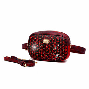 Brangio Italy Collections Handbag Burgundy BI Women's Galaxia Fanny Pack in Earth Brown, Burgundy, or Ivory