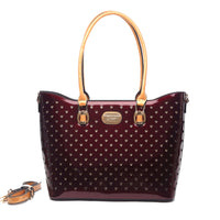 Brangio Italy Collections Handbag Burgundy Starz Art Retro Vegan Highend Fashion Leather Tote Bag