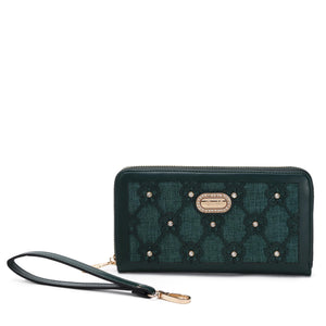 Brangio Italy Collections Handbag Dark Green BI Wildflower Handmade Wristlet Wallet with Multiple Card Pockets - Colors Available