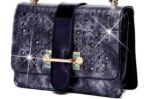 Brangio Italy Collections Handbag Dark Night BI Sparkle of Hearts Clutch Women's Crossbody Bag - Colors Available