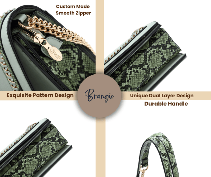 Brangio Italy Collections Handbag Dragon Satchel Elegant Classy Crossbody Bag - Colors Available | BI