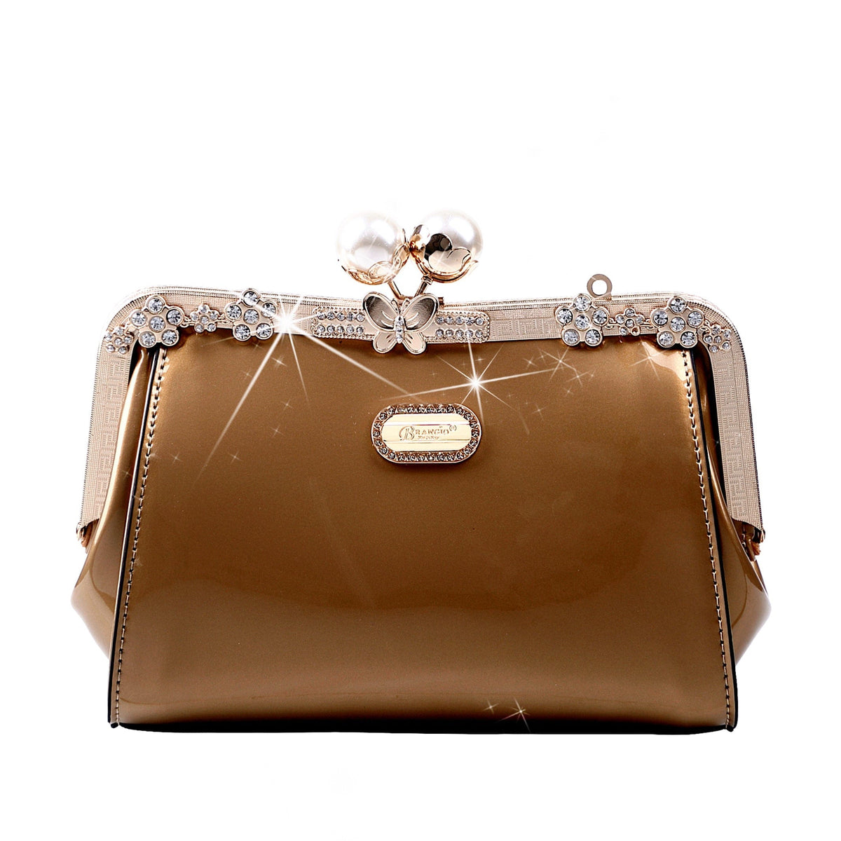 Brangio Italy Collections Handbag Gold Starry Ocean Blossom Stains & Damage Resistant Womens Crossbody Clutch