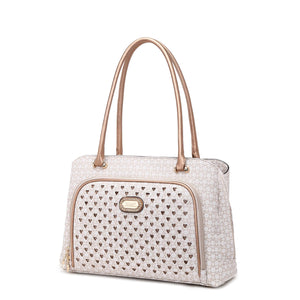 Brangio Italy Collections Handbag Ivory BI Diamond Moon Vegan Leather Crystal Travel Bag (Bag Only) - Colors Available