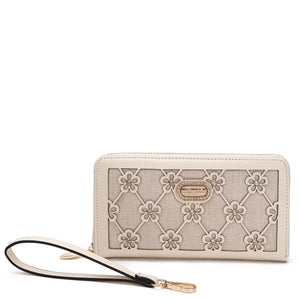 Brangio Italy Collections Handbag Ivory BI Wildflower Handmade Wristlet Wallet with Multiple Card Pockets - Colors Available