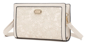 Brangio Italy Collections Handbag Ivory Blossoming Lovely Floral Crossbody Bag - Colors Available | BI