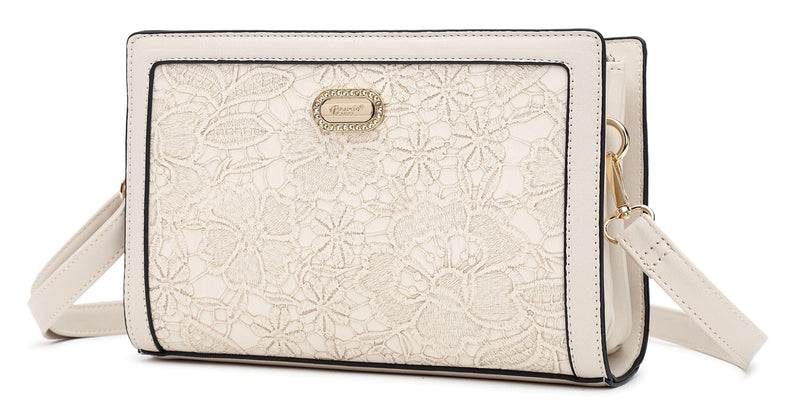 Brangio Italy Collections Handbag Ivory Blossoming Lovely Floral Crossbody Bag - Colors Available | BI