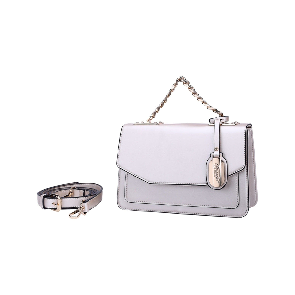 Brangio Italy Collections Handbag Ivory Not Sorry Vegan Leather  Minimalist Fashion Purse[ITEM#:RI2373]