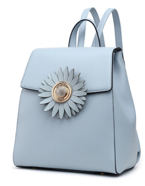 Brangio Italy Collections Handbag Light Blue BI My Vegan Women's Leather Sunshine Backpack in Black, Blue, Pink, Red, or Silver